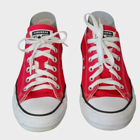 Converse All Star Chuck Taylor Womens Size 8.5 Men Size 6.5 Red Low Top Sneakers - Picture 2 of 8